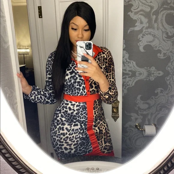 fashion dress korean Cheetah Print Butterfly Dress – Sofia Nova Vintage main image 0